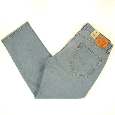 Levis 505 Jeans New Mens Size 36 x 30 Light Blue Stretch Regular Fit Levis NWT - Image 1 of 4