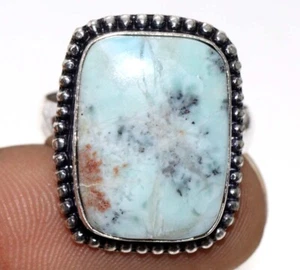 Larimar 925 Silver Plated Gemstone Handmade Ring US 10 Stylish Jewelry GW - Picture 1 of 3