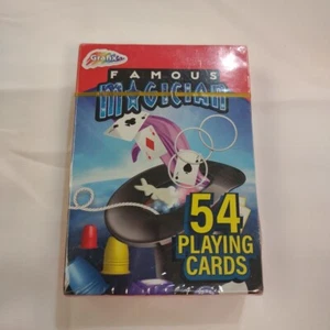 Grafix Magic Famous Magician 54 Playing Cards NIP - Picture 1 of 6