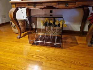 Michel Dumas Lucite mueble para tocadiscos con archivo de 60 LP - Imagen 1 de 11