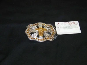 Texas Long Horn Rhinestone Belt Buckle - Picture 1 of 5