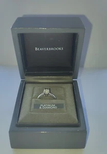 Beaverbrooks Platinum Solitaire Ring 0.48 Carat Size M - Picture 1 of 5