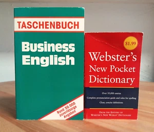 Lot 2 Books Business English Taschebuch German & Websters Pocket Dictionary - Picture 1 of 4