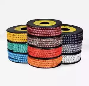 1000Pcs 0 to 9 number 2.5mm2 Cable Wire Marker Spiral Wrapping Colored 18AWG-12 - Picture 1 of 4