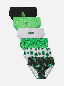 Minecraft Boys Pants Underwear Briefs Creepers Green Black Grey 6 Pack - Picture 1 of 2