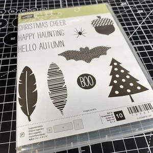 Juego de estampillas de fotopolímero Stampin' Up Cheer todo el año Navidad inquietante otoño abucheo - Imagen 1 de 7