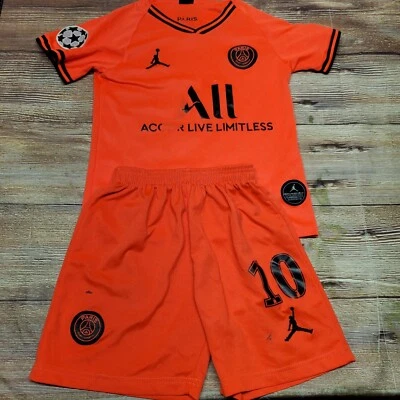 2 Piece Jordan Paris Saint Germain Neymar Youth 24 Medium Pink Soccer Jersey - Photo 1/4