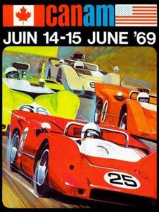 Can-Am Races 1969 - imán de cubierta de programa - Imagen 1 de 2