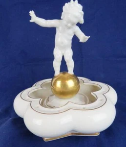 HUTSCHENREUTHER Germany CHERUB Flower Frog By K. Tutter Figurine Vintage w/Flaws - Picture 1 of 14