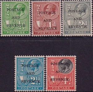 MALTA 1928 MNH/MLH KGV overprint issue sg. 175-183 - Picture 1 of 2