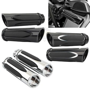 1" Motorcycle Handlebar Hand Grips For Harley Dyna Touring Sportster 883 Softail - Picture 1 of 14