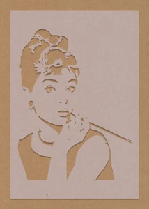 Plantilla Audrey Hepburn Estrella de Cine de Celebridades De Colección Shabby Chic - Imagen 1 de 1