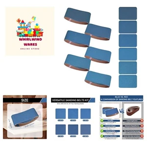 4x24 Inch Sanding Belts 18 Pcs 6 Grits Sizes 3 Each of 60/80/120/150/240/400 ... - Picture 1 of 8