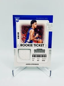 Jaden Springer 2021-22 Contenders Rookie Ticket Jersey Patch / 76’ers - Picture 1 of 6