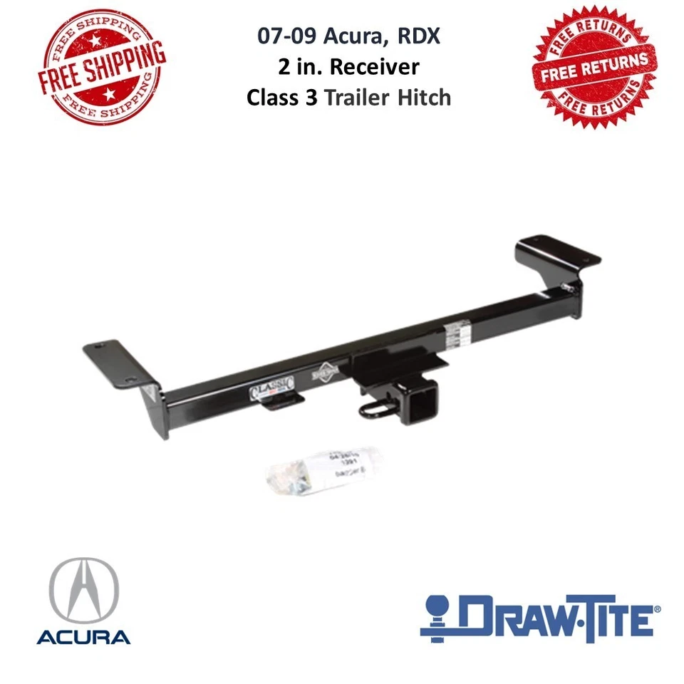 Enganche de remolque Draw-Tite 75563 clase III, receptor negro de 2" compatible con Acura RDX 07-09 Foto 1 de 4