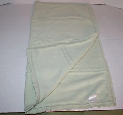 Springmaid Baby Boys Girls Blanket Sage Green Cable Diamond Pattern Lightweight - Image 1 of 4