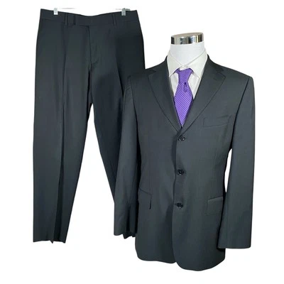 Traje Hugo Boss Scorsese/Película EE. UU. 2 Piezas 40R/W33 Super 120s Lana Negro Formal Foto 1 de 4