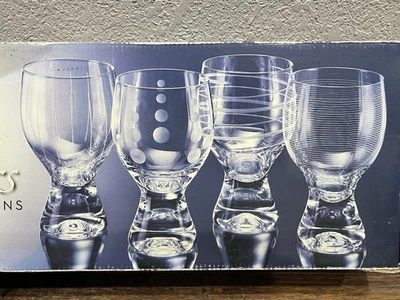 Mikasa Cheers Wine Water Goblets Set of 4 - 16 oz NEW Style #5047667 Dots Stripe - Image 1 of 4