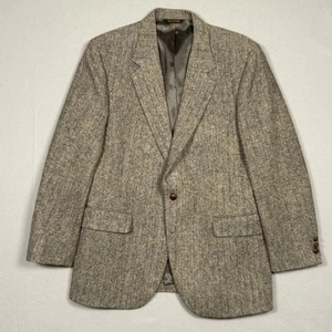 Harris Tweed Blazer Mens 44R Scottish Wool Sports Jacket Coat Speckled USA CLEAN - Picture 1 of 15