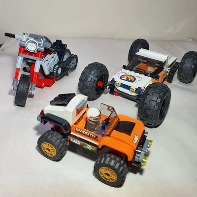 Lego Vehicles Incomplete Stunt Truck Technic Motorcycle 4x4 Off Road Adventure - Image 1 of 4