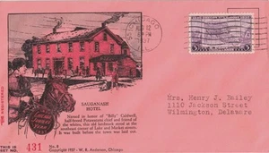 1937 Chicago Jubilee Year Cover: Sauganash Hotel, W. R. Anderson #8 - Bild 1 von 2