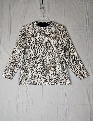 Топ Chicos размер XL (3) женский с гепардовым принтом с блестками с длинным рукавом на молнии  - Изображение 1 из 4