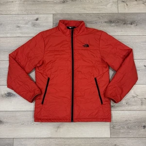 The North Face Puffer Jacket Men Medium Orange Full Zip Jacket Outdoor - Picture 1 of 13