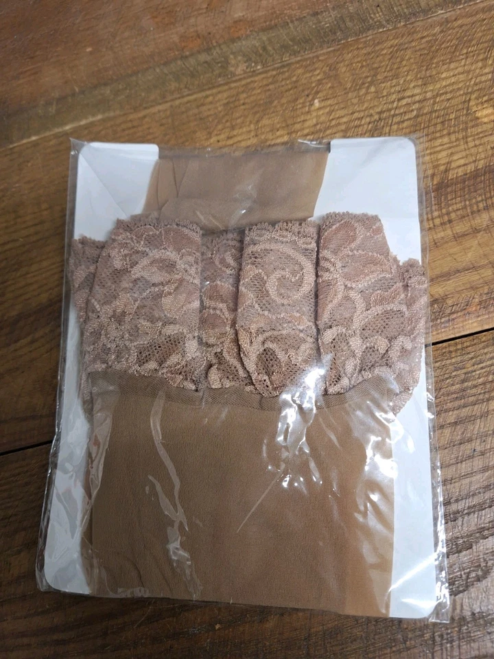 Markenlos Einheitsgröße Natur Hellbraun Spitze Top Halterlose Strümpfe - Bild 1 von 1