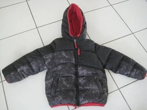 Snozu Youth Boys Warm Hooded Puffer Jacket Winter Coat Grey/Black/Red Size 6 - Picture 1 of 11