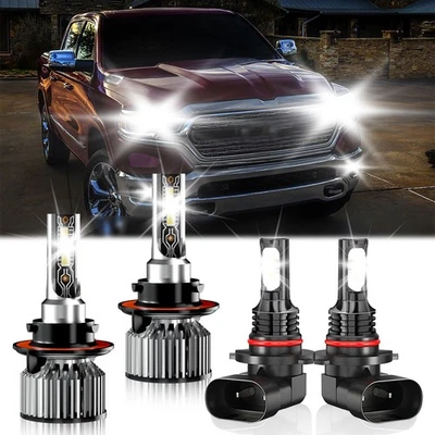 Para Dodge Ram 5500 2008-2010 Faro LED Bombilla de haz alto y bajo + Kit de luces antiniebla Foto 1 de 4