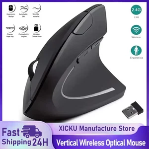 Vertical Mouse Ergonomic 2.4Ghz Wireless Optical Mice 3 Adjustable 6 Buttons - Picture 1 of 12