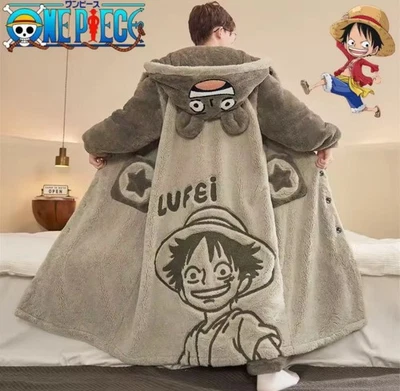 Patrón creativo de dibujos animados de anime esponjoso de una pieza moda engrosado cálido suave piel Foto 1 de 4