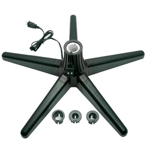 Soporte giratorio para árbol de Navidad con rotación 360°, 5 patas, 3 tomas de corriente, 3... - Imagen 1 de 9