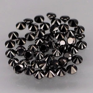 Runder Diamantschliff 2 mm.Spinell Tansania (sieht aus wie Diamant schwarz) 50 Stck./2,25Ct. - Bild 1 von 6