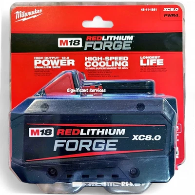 Nuevo paquete de baterías Milwaukee 48-11-1881 M18 REDLITHIUM FORGE XC8.0 Foto 1 de 4