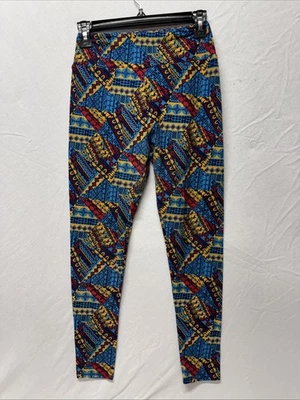 Lularoe Leggings Womens Stretch Pull On Geometric Wide Waistband Multicolor - Image 1 of 4