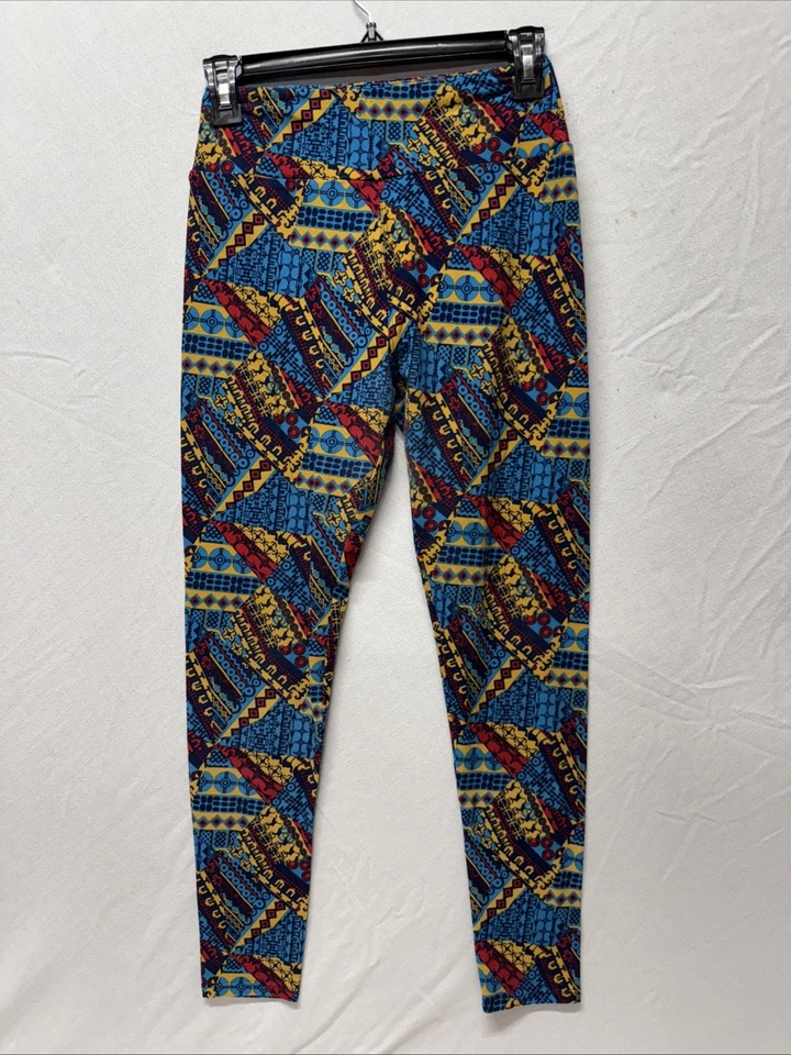 Lularoe Leggings Womens Stretch Pull On Geometric Wide Waistband Multicolor - Image 1 of 4