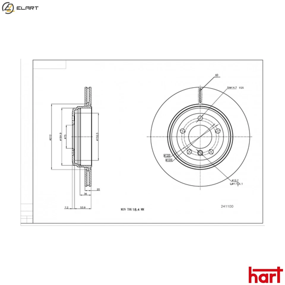 2x BRAKE DISC 241 100 FOR BMW 5/E60/E61 N43B20A N46B20B N47D20A/C M47D20 2.0L - Image 1 of 4