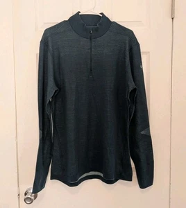 Smartwool Intraknit 1/4 Zip Thermal Merino Baselayer Mens Size XL Blue Long Slv - Picture 1 of 9