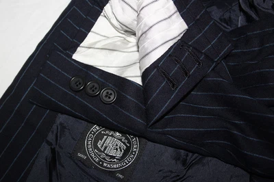 J PRESS Men's 43L Presidential Navy w/ Blue Stripes USA Suit - Pants 35 X 31 - Image 1 of 4