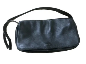 MUJER BOLSO DE MANO TULA Cuero Real Bolso de Mano Negro HOMBRO Delgado Corto Compacto - Imagen 1 de 12