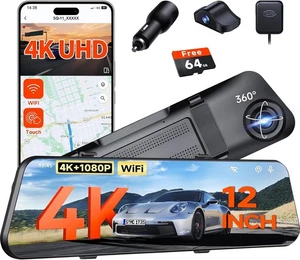 Mirror Dash Cam,Rear View Mirror Camera,Smart Touch Screen,Dash Cam - Picture 1 of 10