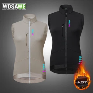 WOSAWE Women's Warm Fleece Cycling Jacket MTB Bike Sleeveless Reflective Jacket - Picture 1 of 12