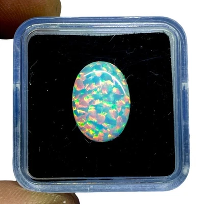 1.60 Cts Australian Opal 14x10mm Oval Cabochon AAA Quality Lab Created Gemstone - Image 1 of 4