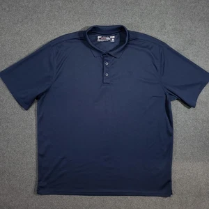 Ariat Tek Polo Shirt Mens XL Navy Blue Heat Series Golf Short Sleeve Performance - Picture 1 of 14