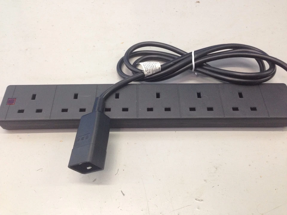 Marten® IEC C20 for UPS Servers to 6 Gang Extension in Black 2m Cable Lead - Image 1 of 1