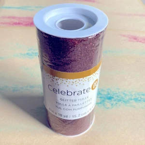 New Celebrate It Golden Copper Glitter Tulle Roll For Crafting Sewing Projects ! - Picture 1 of 5