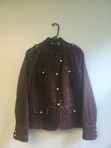 Relativity Brown Corduroy Jacket Cardigan Top with Gold Buttons & Pockets XL - Picture 1 of 10