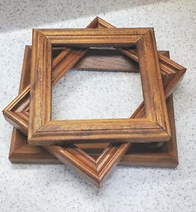 3 Vintage moderne & traditionelle Holzrahmen 7" Quadrat 5 x7 kein Glas Fotos Handwerk - Bild 1 von 9