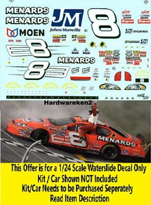 NASCAR DECAL # 8 MENARDS JOHNS MANVILLE 2007 BGN MONTE CARLO EARNHARDT JR. 1/24 - Picture 1 of 6